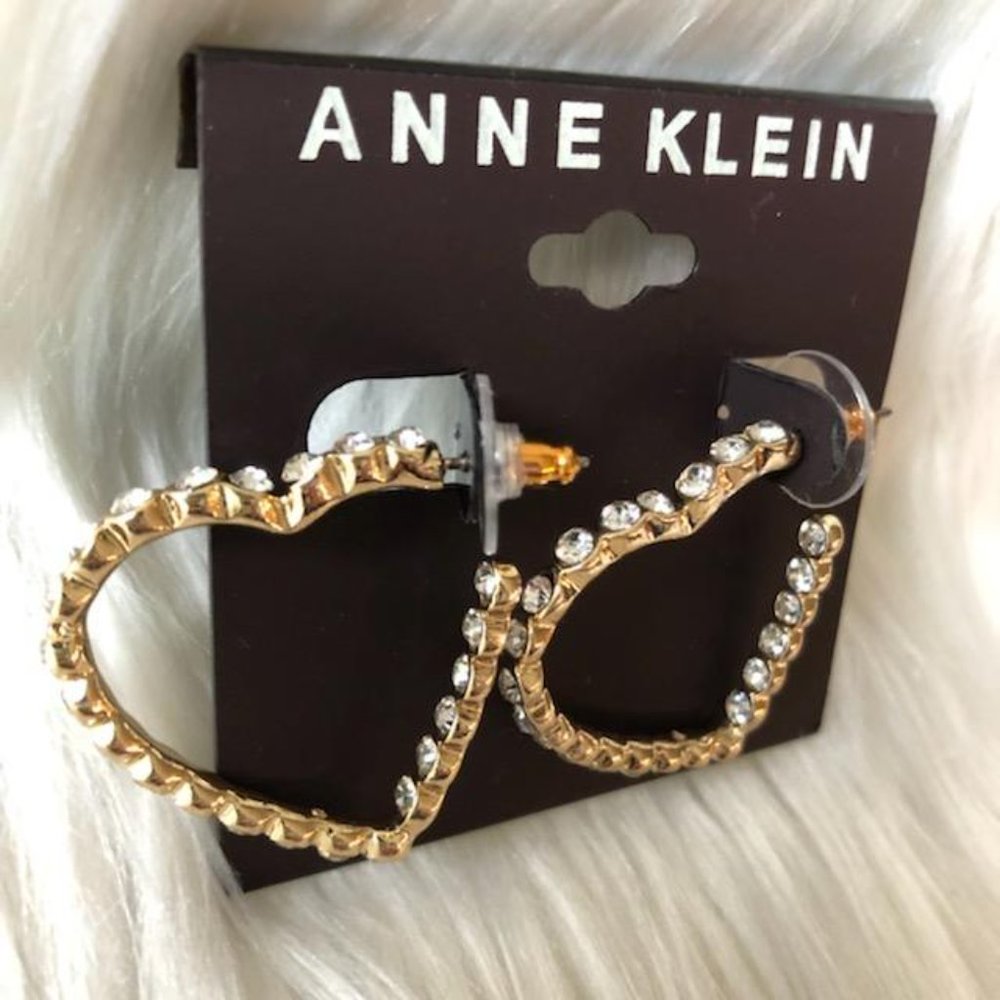 Anne Klein Heart Hoop Earrings